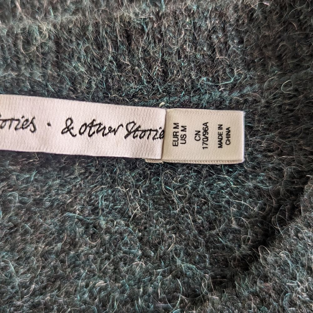 & Other Stories Green Mohair Sweater M Dark Academia Whimsigoth Fairy Grunge - Picture 2 of 11